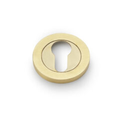 Alexander & Wilks AW390SBPVD, Euro Profile Cylinder Escutcheon in Satin Brass PVD.