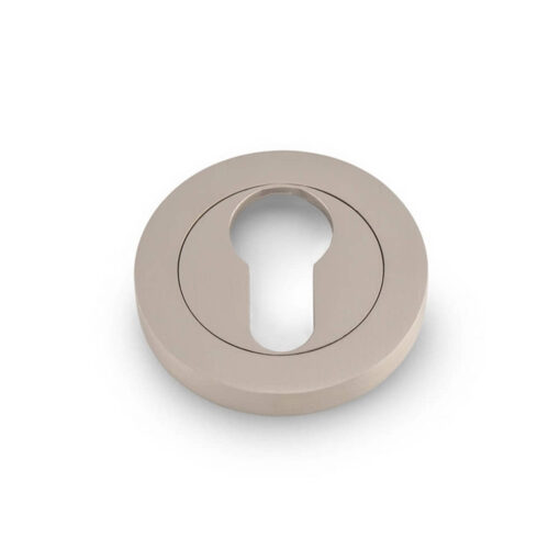 Alexander & Wilks AW390SN, Euro Profile Cylinder Escutcheon in Satin Nickel.