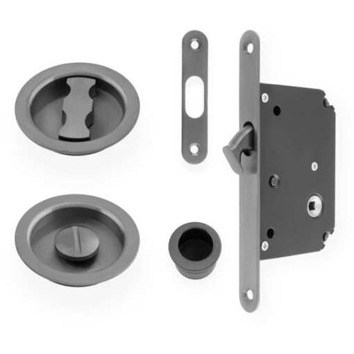 Alexander & Wilks AW110RDBZPVD, Flush Sliding & Pocket Door Gear Bathroom Handle & Lock Set.