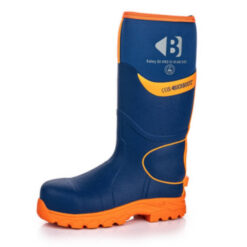 Buckbootz BBZ8000BLOR Buckbootz Safety Wellington, Blue / Hi-Vis Orange