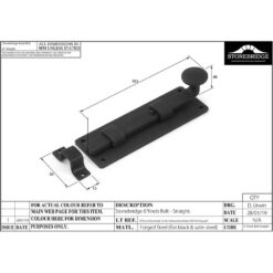 Stonebridge Forge FB123-BLK, Bolt in Flat Matt Black.