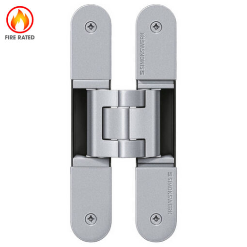 Simonswerk Tectus TE 340 3D FR Fire Rated Hinge - Satin Chrome Look (SW 124)