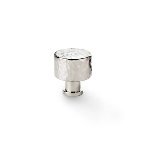 Alexander & Wilks Leila AW816-30-PN Hammered Cabinet Knob- Polished Nickel