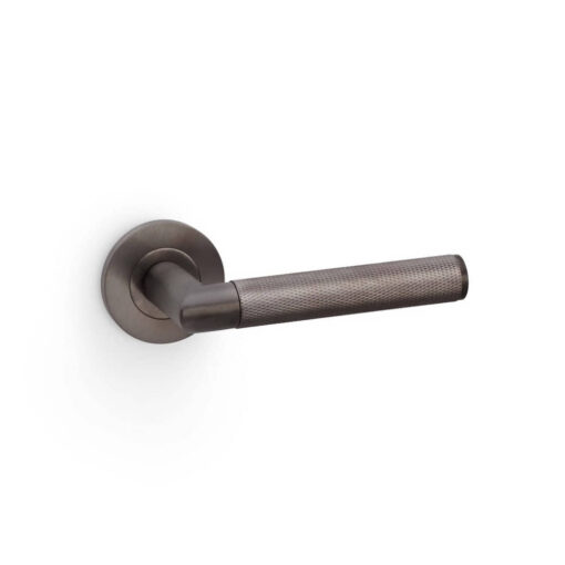Alexander & Wilks AW210DBZPVD, Knurled Harrier Lever Handle in Dark Bronze PVD.