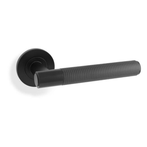 Alexander & Wilks AW220BL, Knurled Spitfire Lever Handle in Black.