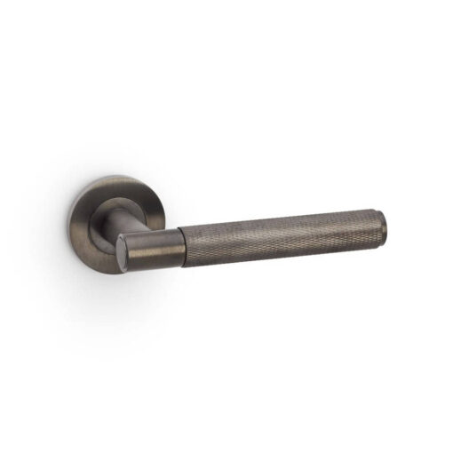 Alexander & Wilks AW220DBZPVD, Knurled Spitfire Lever Handle in Dark Bronze PVD.