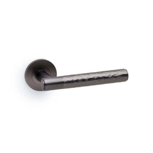 Alexander & Wilks AW223DBZ, Hammered Spitfire Lever Handle in Dark Bronze PVD.