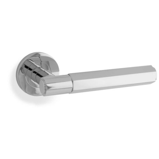 Alexander & Wilks AW224PC, Hex Lever Handle in Polished Chrome.