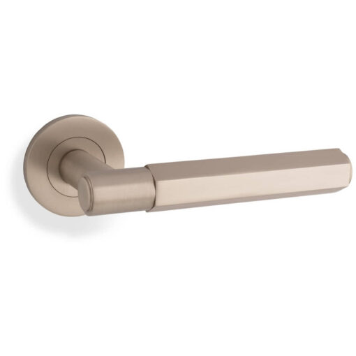 Alexander & Wilks AW224SN, Hex Lever Handle in Satin Nickel.