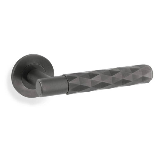 Alexander & Wilks AW226DBZPVD, Diamond Lever Handle, Diamond Door Handle in Dark Bronze PVD.