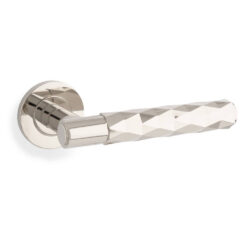 Alexander & Wilks AW226PNPVD, Diamond Lever Handle, Diamond Door Handle in Polished Nickel PVD.