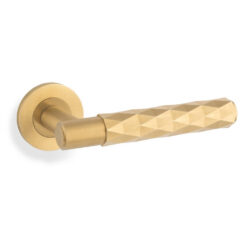 Alexander & Wilks AW226SBPVD, Diamond Lever Handle, Diamond Door Handle in Satin Brass PVD.