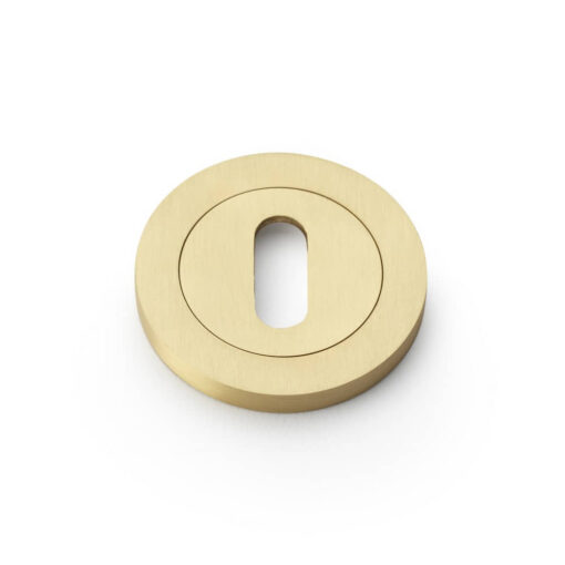 Alexander & Wilks AW391SB, Lever Key Escutcheon in Satin Brass.