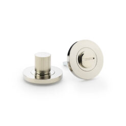 Alexander & Wilks AW792PNPVD, Reeded Bathroom Turn & Release in Polished Nickel PVD.