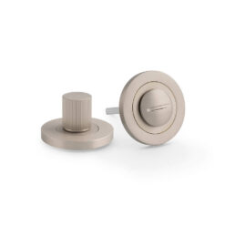 Alexander & Wilks AW792SN, Reeded Bathroom Turn & Release in Satin Nickel.