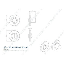 Alexander & Wilks AW793, Hammered Bathroom Turn & Release