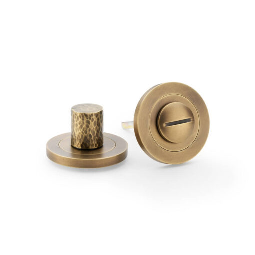 Alexander & Wilks AW793IB, Hammered Bathroom Turn & Release in Italian Bronze.