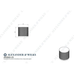 Alexander & Wilks Brunel AW800-20 Knurled 20mm Long Cabinet Knob