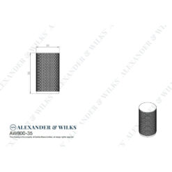 Alexander & Wilks Brunel AW800-35 Knurled 35mm Long Cabinet Knob