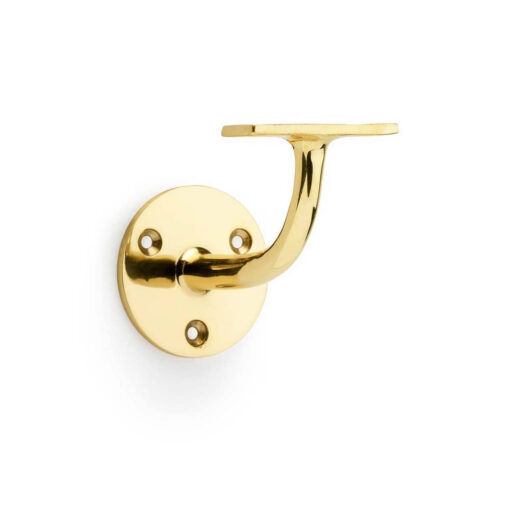 Alexander & Wilks AW750PBL, Handrail Bracket in Polished Brass Lacquered.