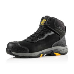 Buckbootz BLITZ Tradez Non Metallic Lace Boot, Black Leather