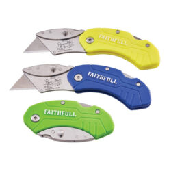 Faithfull FAITKNUTILHV_A, UTILITY FOLDING KNIFE WITH BLADE LOCK (NYLON) 3DC