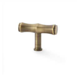 Alexander & Wilks Crispin AW801B-55-AB Bamboo T-bar Cupboard Knob - Antique Brass