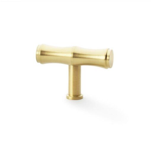 Alexander & Wilks Crispin AW801B-55-AB Bamboo T-bar Cupboard Knob - Satin Brass PVD