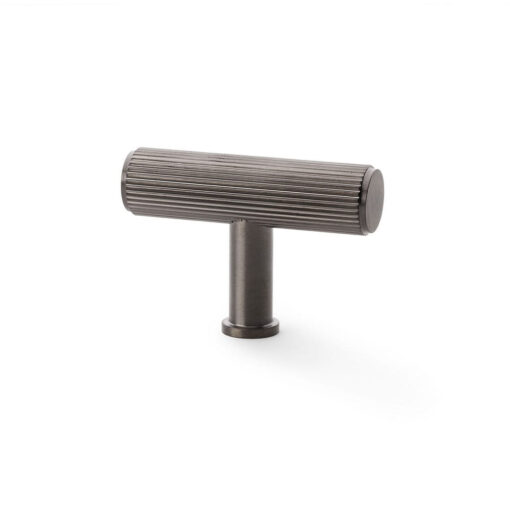 Alexander & Wilks Crispin AW801R-55-DBZPVD Reeded T-bar Cupboard Knob - Dark Bronze PVD