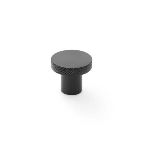 Alexander & Wilks Hanover AW802-30-BL 30mm Knurled Circular Cupboard Knob - Black