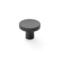 Alexander & Wilks Hanover AW802-38-BL 38mm Knurled Circular Cupboard Knob - Black