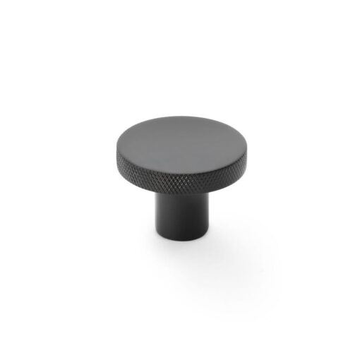 Alexander & Wilks Hanover AW802-38-BL 38mm Knurled Circular Cupboard Knob - Black