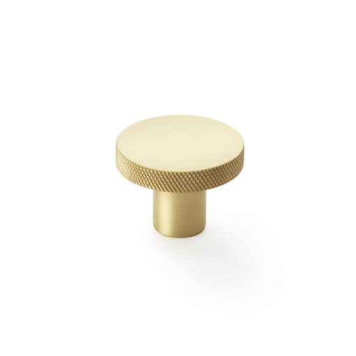 Alexander & Wilks Hanover AW802-38-SB 38mm Knurled Circular Cupboard Knob - Satin Brass