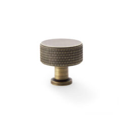 Alexander & Wilks Lucia AW807K-35-AB 35mm Knurled Cabinet Knob - Antique Brass