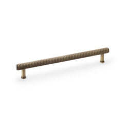 Alexander & Wilks Crispin AW809R-224-AB 224mm Reeded T-bar Cupboard Pull Handle - Antique Brass