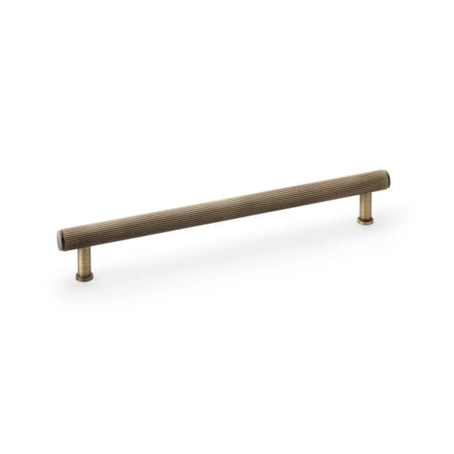 Alexander & Wilks Crispin AW809R-224-AB 224mm Reeded T-bar Cupboard Pull Handle - Antique Brass