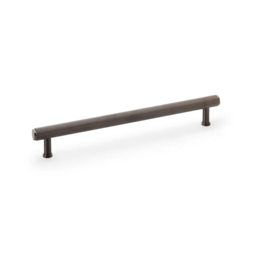 Alexander & Wilks Crispin AW809R-224-DBZPVD 224mm Reeded T-bar Cupboard Pull Handle - Dark Bronze PVD