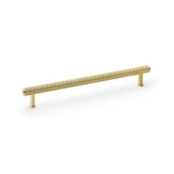 Alexander & Wilks Crispin AW809R-224-SBPVD 224mm Reeded T-bar Cupboard Pull Handle - Satin Brass PVD
