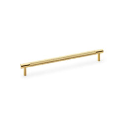 Alexander & Wilks AW810-224-SBPVD 224mm Brunel Knurled T-bar Cupboard Pull Handle - Satin Brass PVD