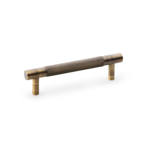 Alexander & Wilks AW810-96-AB 96mm Brunel Knurled T-bar Cupboard Pull Handle - Antique Brass PVD