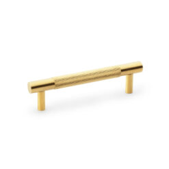 Alexander & Wilks AW810-96-SBPVD 96mm Brunel Knurled T-bar Cupboard Pull Handle - Satin Brass PVD