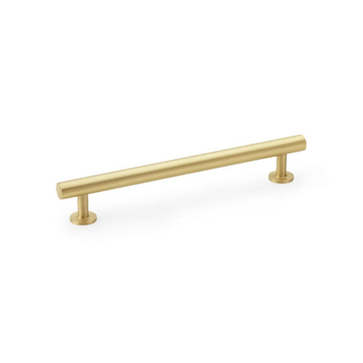 Alexander & Wilks AW814-160-SB 160mm Round T-Bar Cupboard Pull Handle - Satin Brass