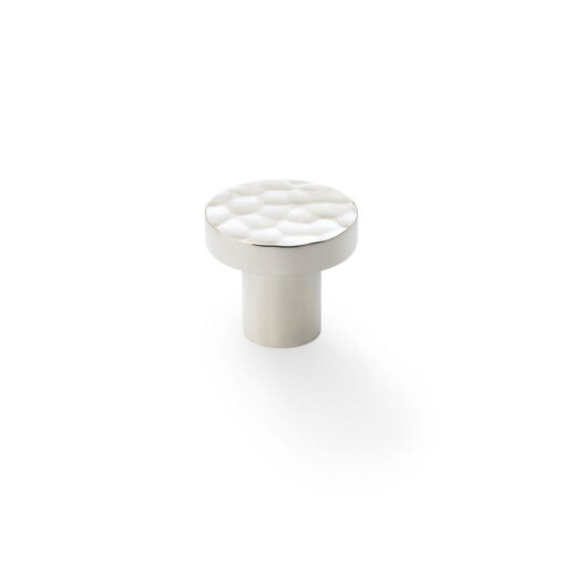 Alexander & Wilks Hanover AW820-30-PN 30mm Hammered Cabinet Knob -Polished Nickel
