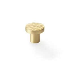Alexander & Wilks Hanover AW820-30-SB 30mm Hammered Cabinet Knob -Satin Brass