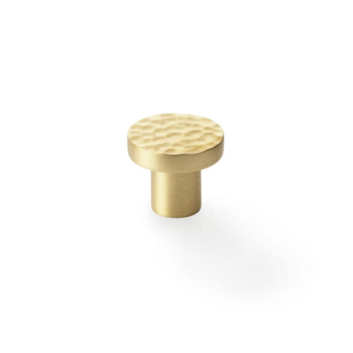 Alexander & Wilks Hanover AW820-30-SB 30mm Hammered Cabinet Knob -Satin Brass