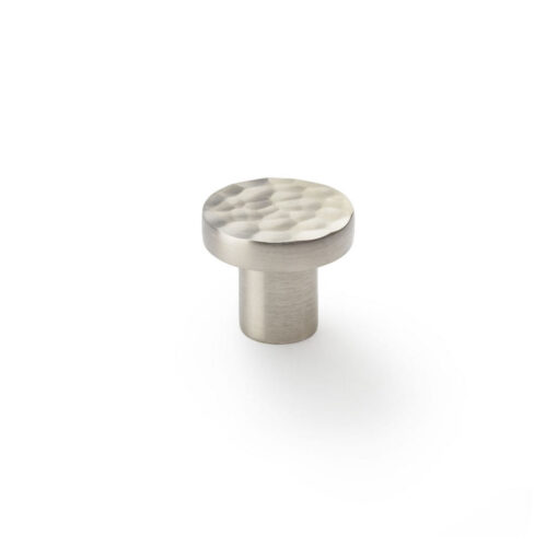 Alexander & Wilks Hanover AW820-30-SN 30mm Hammered Cabinet Knob -Satin Nickel