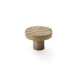 Alexander & Wilks Hanover AW820-38-AB 38mm Hammered Cabinet Knob -Antique Brass
