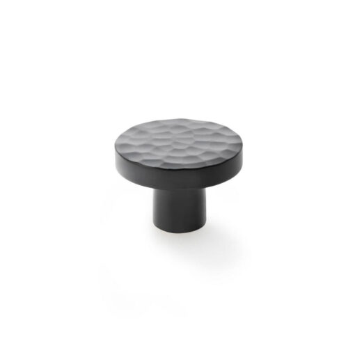 Alexander & Wilks Hanover AW820-38-BL 38mm Hammered Cabinet Knob -Black