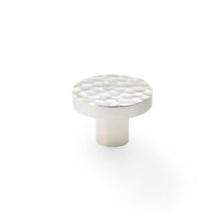 Alexander & Wilks Hanover AW820-38-PN 38mm Hammered Cabinet Knob -Polished Nickel