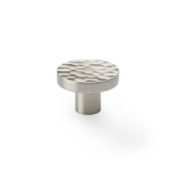 Alexander & Wilks Hanover AW820-38-SN 38mm Hammered Cabinet Knob -Satin Nickel